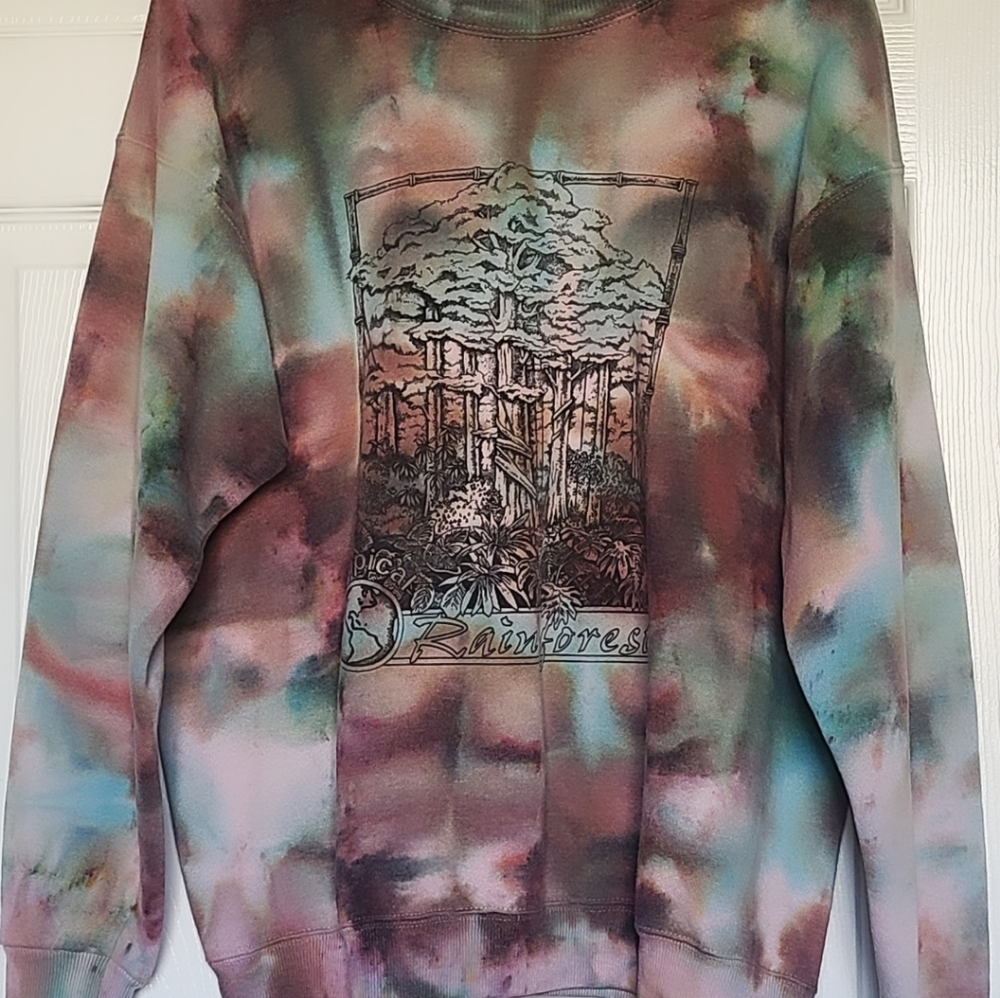 Rainforest brown green camo tie dye